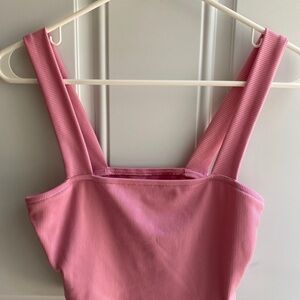 Amazon Pink Ribbed Tank Top